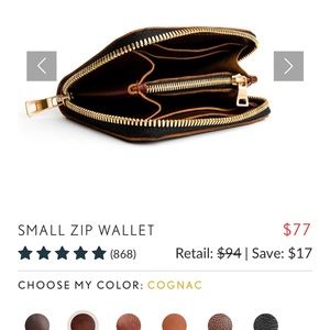 Portland Leather Small Zip Wallet